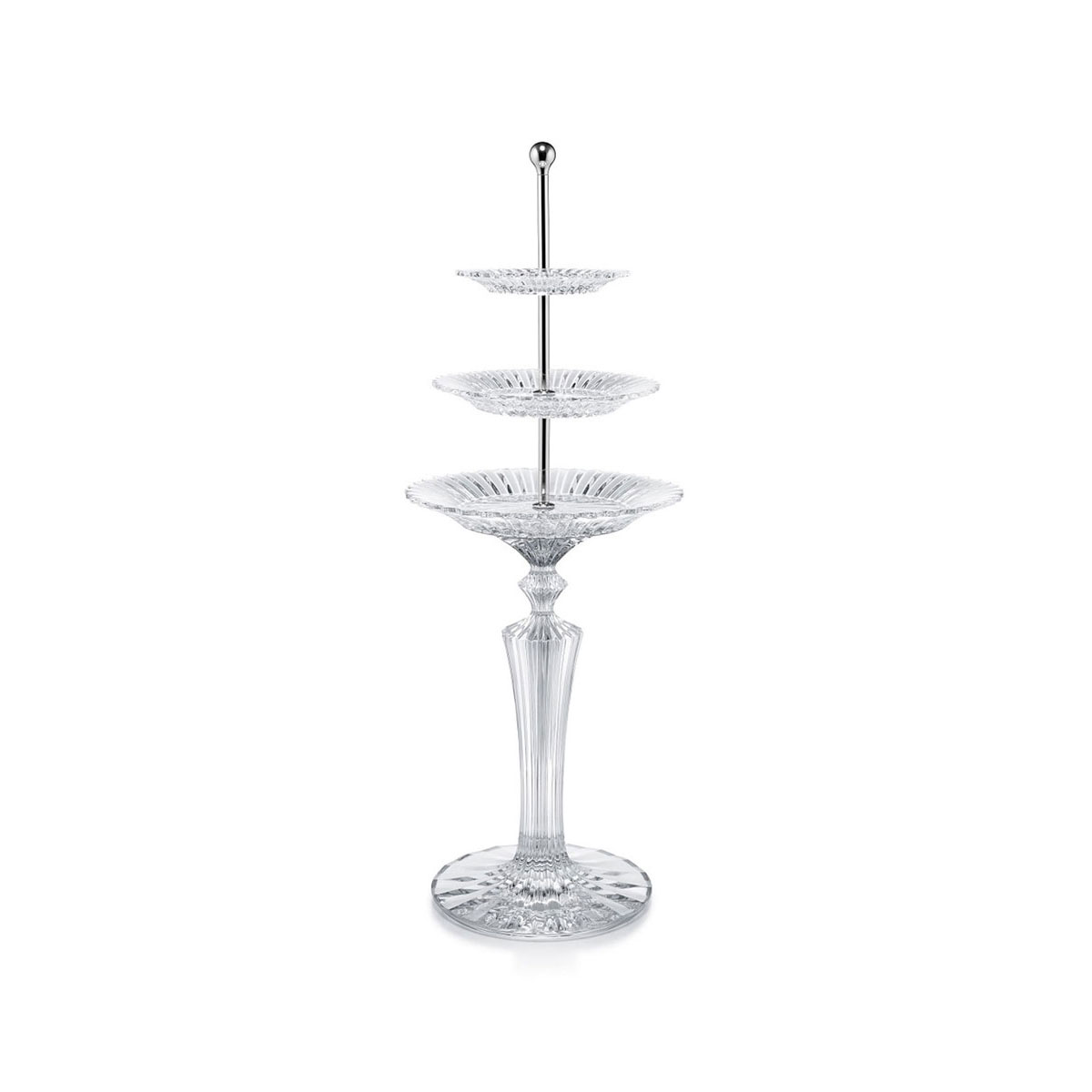 Baccarat Crystal, Mille Nuits Tall 3 Tier Pastry Stand, Large